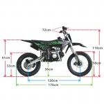 MW 125cc Big Wheel Dirt Bike Green MW 125cc Big Wheel Dirt Bike Green
